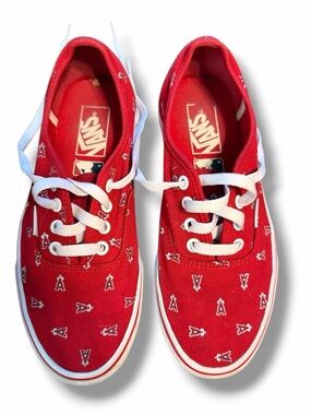 Limited Edition Los Angeles Angels Logo Van's Red Low Top Sneakers  M/6  W/7.5